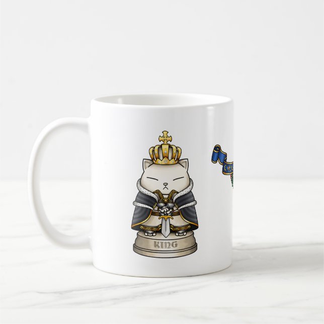 Royal Cat Chess King Piece  Coffee Mug (Left)