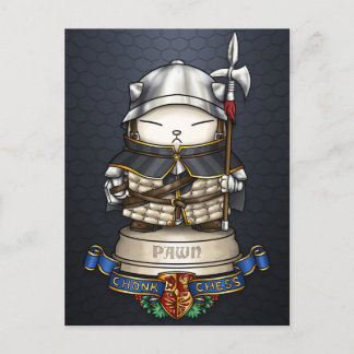 Royal Cat Chess Pawn Piece Holiday Postcard