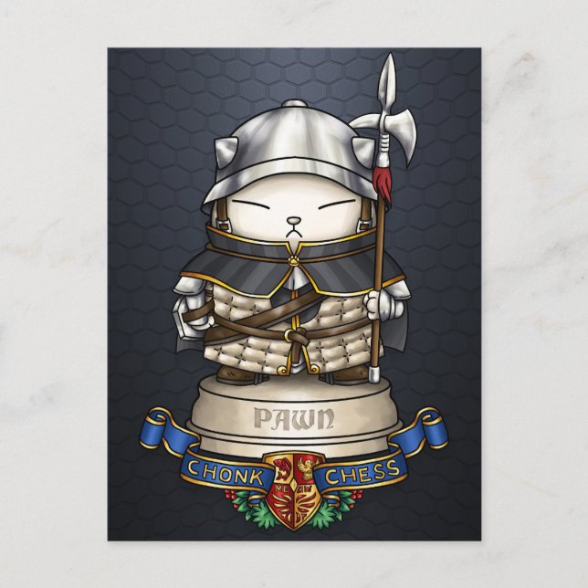 Royal Cat Chess Pawn Piece  Holiday Postcard (Front)