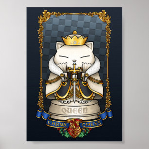 Royal Cat Chess Queen Piece Poster