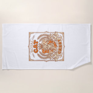 Royal Cat Crest Cat Heraldry Coat of Arms Vintage Beach Towel