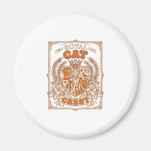 Royal Cat Crest Cat Heraldry Coat of Arms Vintage Magnet