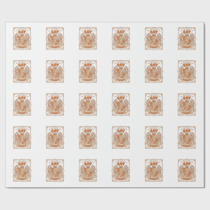 Royal Cat Crest Cat Heraldry Coat of Arms Vintage Wrapping Paper