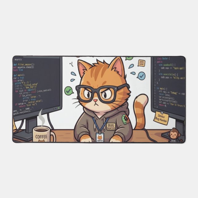 Royal Cat Desk Mat | Large Workspace Mouse Pad (Front)