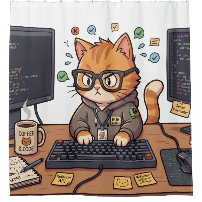 Royal Cat Shower Curtain (Front)