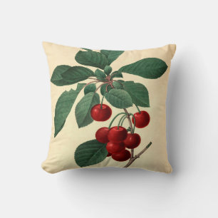 Royal Cherry Botanical Illustration  Cushion