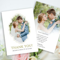 Royal Classic Gold Wedding  Flat Thank You Card