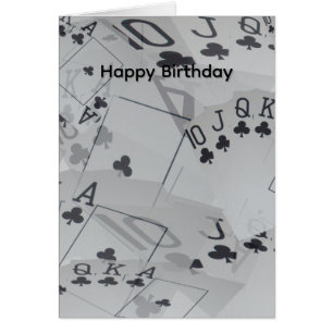 Royal Club Flush Poker Cards, Birthday Card