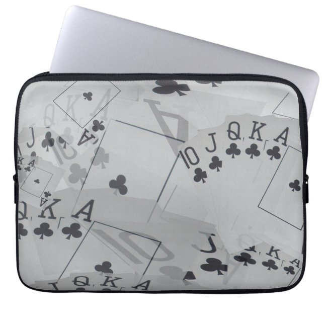 Royal Club Flush Poker Cards Pattern, Laptop Sleeve (Front)
