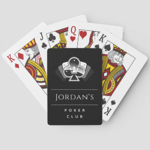Royal Club Poker Night Casino Black & White Name Playing Cards