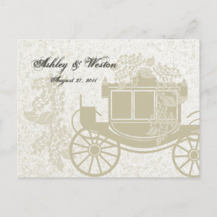 Royal Coach Wedding Response Invitation Postcard