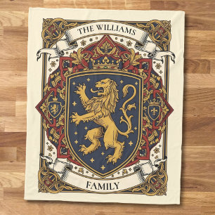 Royal Coat of Arms Luxury Lion Rampant  Fleece Blanket
