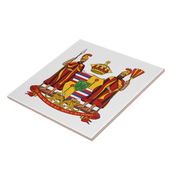 Royal Coat of Arms of the Kingdom of Hawaii Tile (Side)