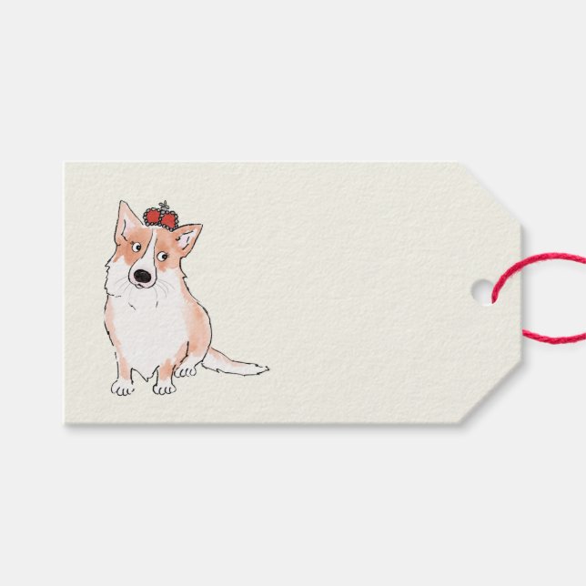 Royal corgi gift tag (Front (Horizontal))