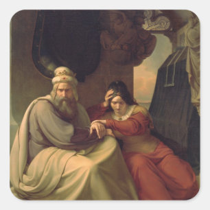 Royal couple mourning for their dead daughter square sticker