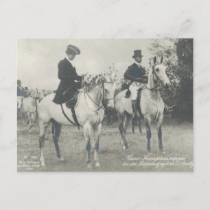 Royal couple riding horses sidesaddle #039SS Postcard