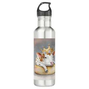Royal Cow Dreaming on Cheese Throne          710 Ml Water Bottle