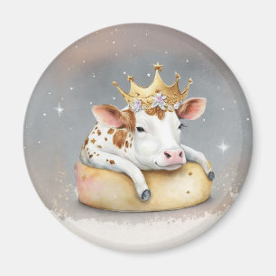 Royal Cow Dreaming on Cheese Throne                Magnet