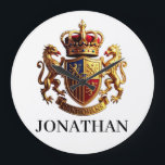 Royal Crest Gold – Majestic Prestige with Identity Large Clock<br><div class="desc">Royal Crest Gold evokes the grandeur of classic heraldry paired with the richness of gold, creating an identity that feels regal, ceremonial, and unmistakably elevated. The concept suggests lineage, honor, and authority — the kind of emblem that represents legacy and distinction. Gold adds warmth and brilliance, turning the crest into...</div>