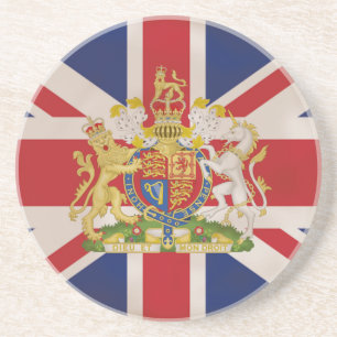 Royal Crest on Union Jack Flag Coaster