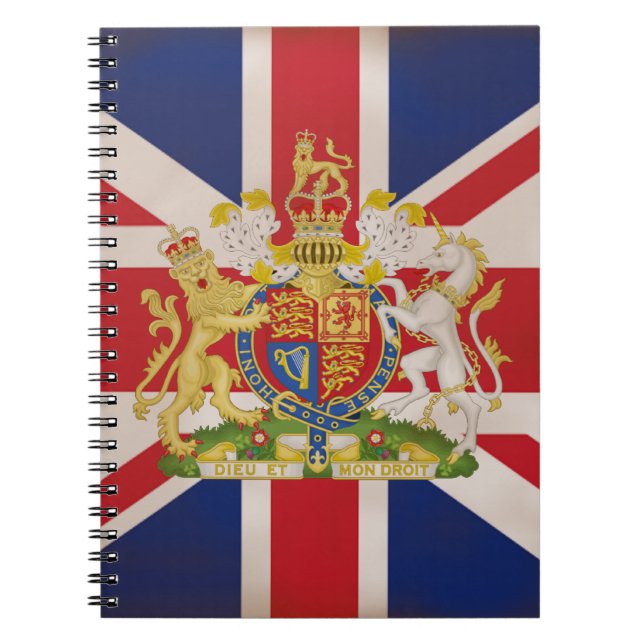 Royal Crest on Union Jack. Spiral Notebook (Front)