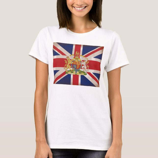 Royal Crest on Union Jack. T-Shirt (Front)