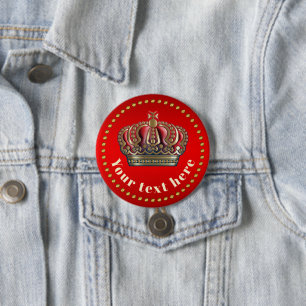 Royal Cross Crown - Gold Blue Red 7.5 Cm Round Badge