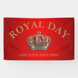 Royal Cross Crown - Gold Blue Red Banner
