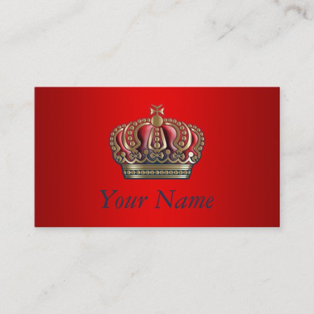 Royal Cross Crown - Gold Blue Red Business Card (Front)