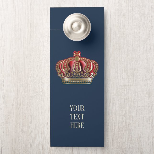 Royal Cross Crown - Gold Blue Red Door Hanger (On Knob)