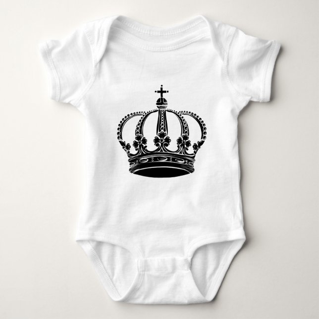 Royal Crown 02 - Black Baby Bodysuit (Front)