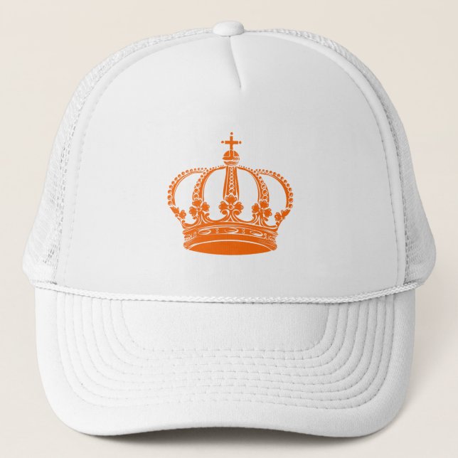Royal Crown 02 - Orange Trucker Hat (Front)