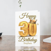 Royal Crown and Golden Accents 30th Birthday