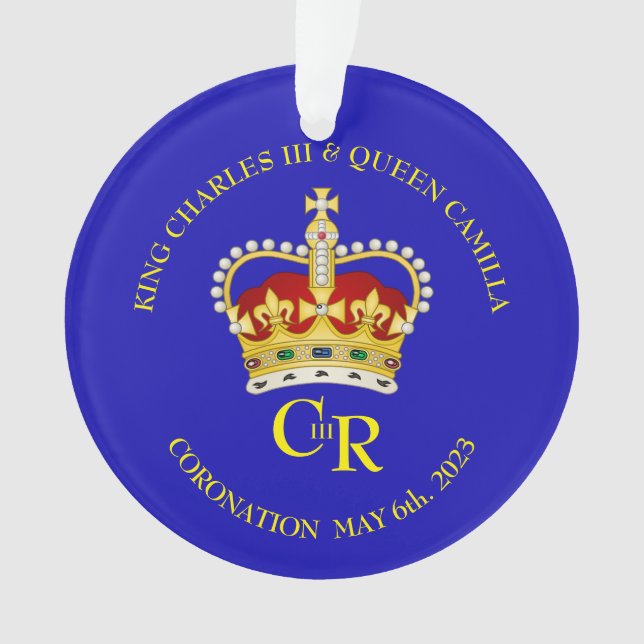 Royal Crown and Monogram Coronation souvenir Ornament (Front)