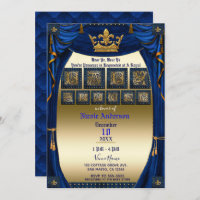 Royal Crown Blue & Gold Prince Baby Shower