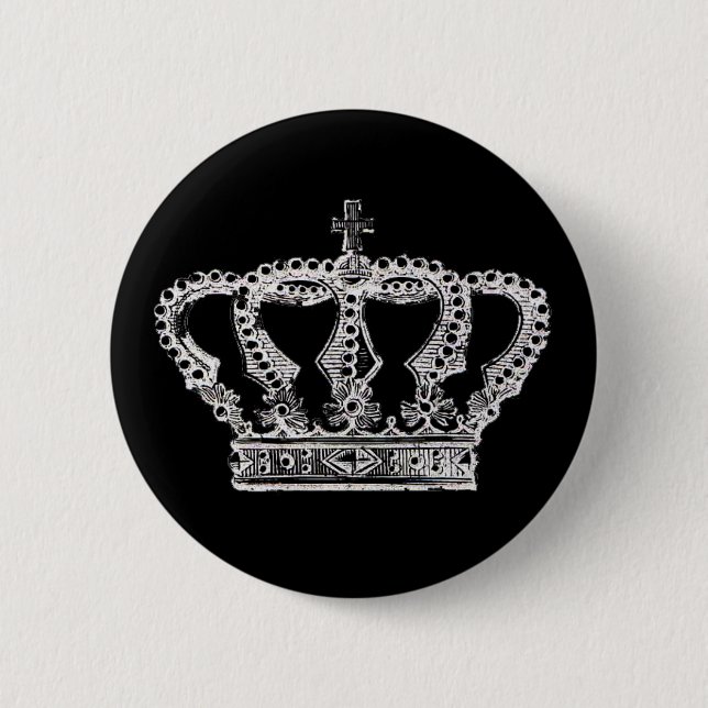 Royal Crown [Dark] 6 Cm Round Badge (Front)