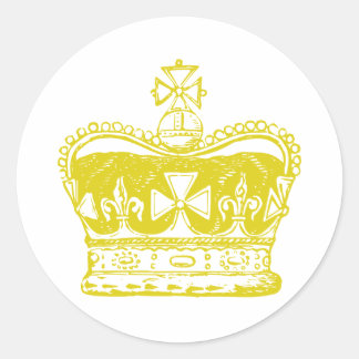 Royal Crown Graphic Classic Round Sticker