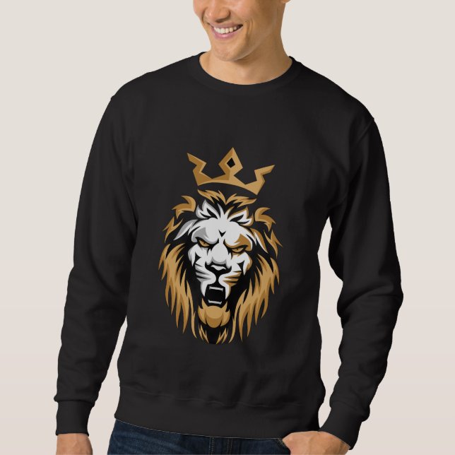 Royal Crown Lion Black Sweatshirt (Front)