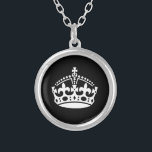 Royal crown logo Silver Plated Necklace<br><div class="desc">Royal crown logo Silver Plated Necklace. Custom colours.</div>