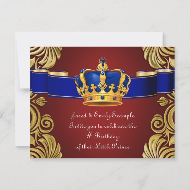 Royal Crown Prince Birthday Party Invitation (Front)