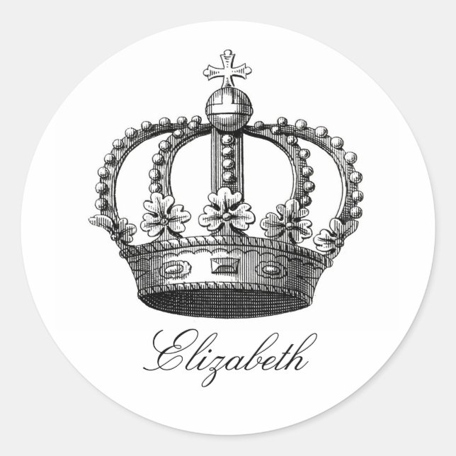 Royal Crown Round Sticker (Front)