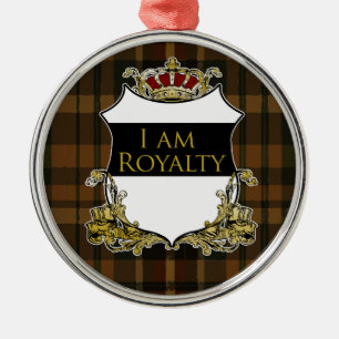 Royal Crown Shield Autumn Plaid Luxury Metal Tree Decoration