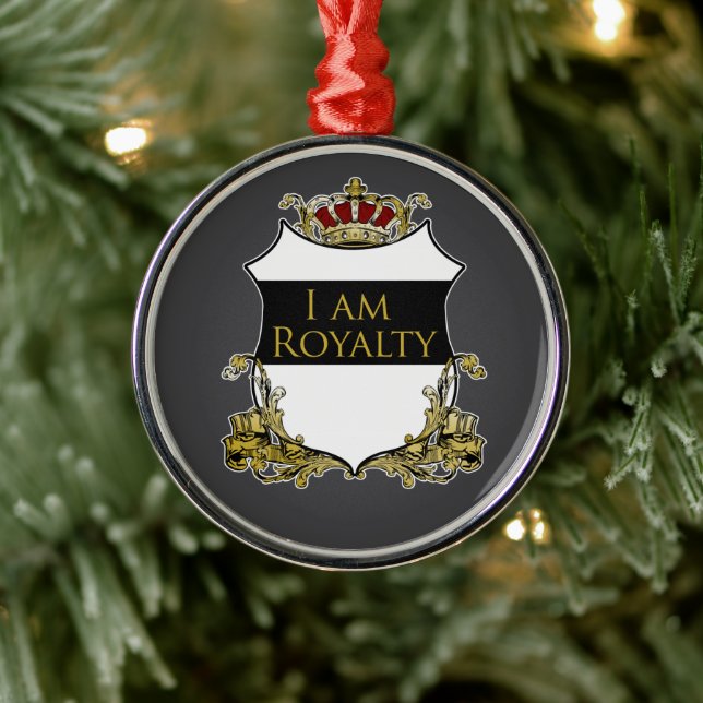 Royal Crown Shield Dark Gray Luxury Metal Tree Decoration (Tree)