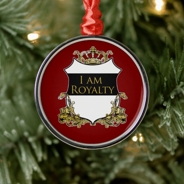 Royal Crown Shield Dark Red Luxury Metal Tree Decoration (Tree)