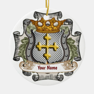 Royal Crown Shield Surname ornament