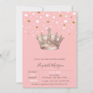 Royal Crown Stars Baby Shower Invitation