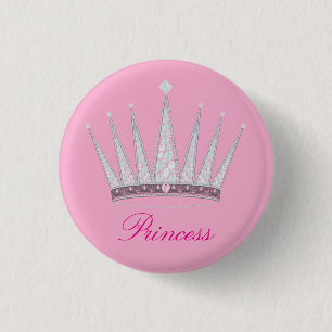 Royal Crown Tiara 3 Cm Round Badge