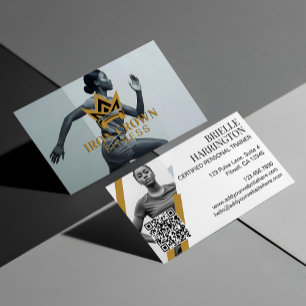 Royal Crown Trendy Fitness Personal Trainer Photo  Business Card