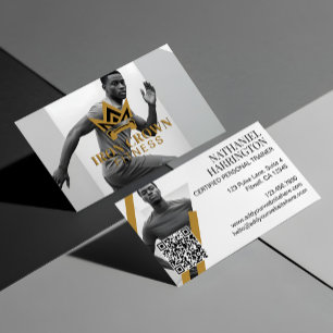Royal Crown Trendy Fitness Personal Trainer Photo  Business Card
