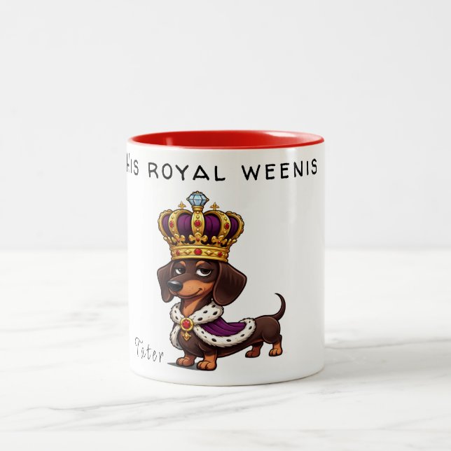Royal Crowned Dachshund Coffee Mug (Center)
